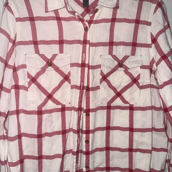 Red and White Plaid J. Crew Button Down Shirt - Size 4 - Picture 3 of 7